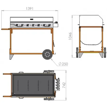 LE MARQUIER Plancha Exception PAKITA inkl. Wagen und Cover