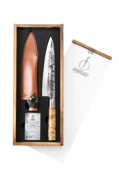 Style de Vie FORGED VG10 Kochmesser 20,5 cm mit Lederetui