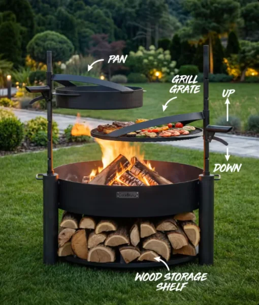 COOK KING: Set Braciere multifunzionale «MONTANA X» da 80 cm