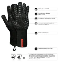 FEUERMEISTER® Premium BBQ Grillhandschuhe in Schwarz...