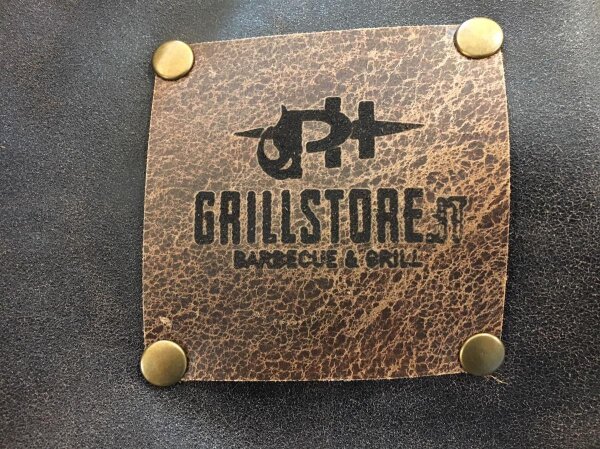 FEUERMEISTER® Grembiule in pelle antica o nappa con tasche e logo Grillstore
