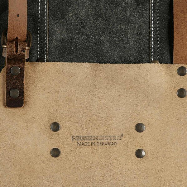 FEUERMEISTER® Grembiule in pelle antica o nappa con tasche e logo Grillstore