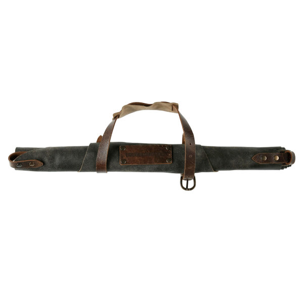 FEUERMEISTER® Grembiule in pelle antica o nappa con tasche e logo Grillstore