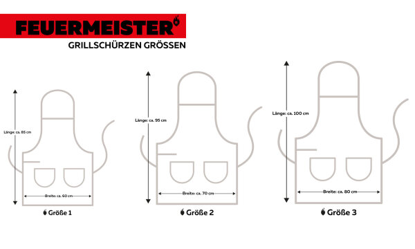 FEUERMEISTER® Grembiule in pelle antica o nappa con tasche e logo Grillstore